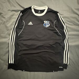 Adidas Soccer Jersey Mens Medium Black Striped Long Sleeve Training #1 Climalite
